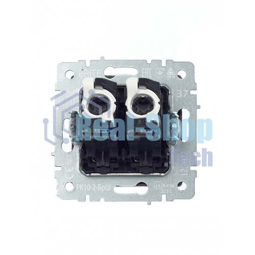 Розетка компьютерная двойная IEK BRITE РК10-2-БрШ (BR-K20-1-K37) СП RJ45 кат.5E шампань