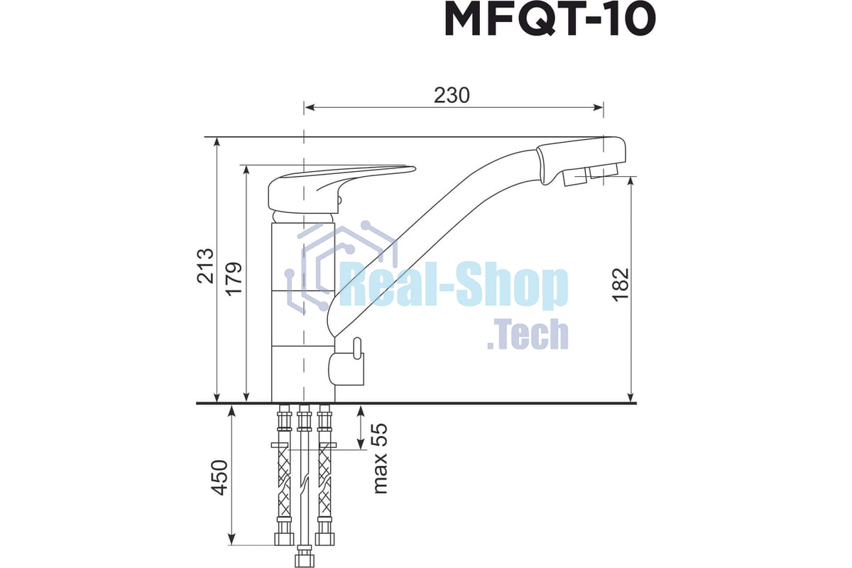 Кухонный смеситель Maunfeld MFQT-10LGR светло-серый