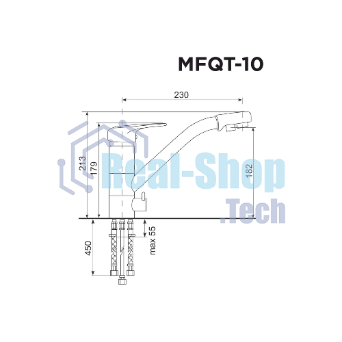 Кухонный смеситель Maunfeld MFQT-10LGR светло-серый