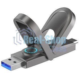 Флешка USB Netac US9 (NT03US9C-512G-32TA), 512Gb, USB 3.2 Gen2 Type-A/USB Type-C, R/W 1000/900, серебристый