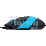 Мышь проводная A4Tech Fstyler FM10S черный/голубой, 1600 dpi, USB, кнопки - 4