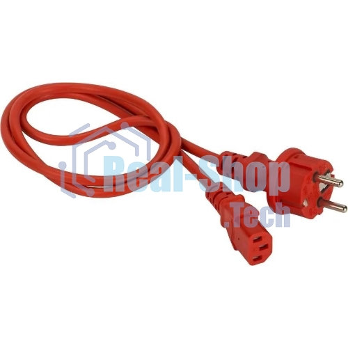 Шнур питания Lanmaster LAN-PP13/SH-0.5-RD C13-Schuko проводник.:3x0.75мм2 0.5м 220В 10А (упак.:1шт) красный