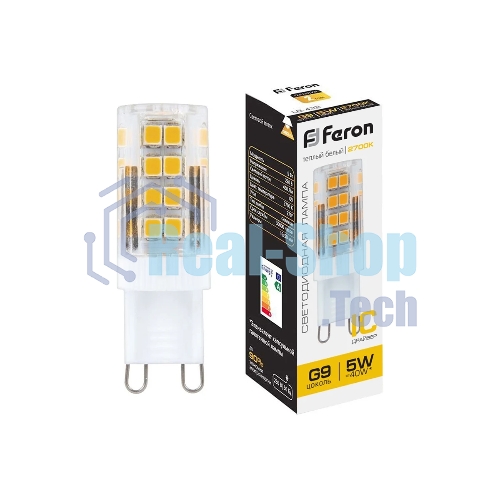 Лампа светодиодная Feron LB-432 5Вт 230В G9 теплый капсульная