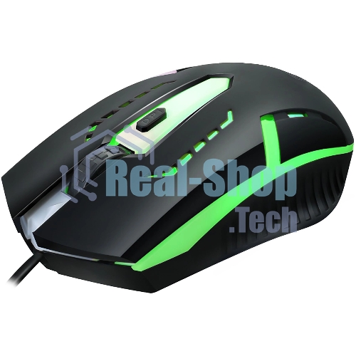 Мышь проводная Oklick 398G черный, 2400 dpi, USB, кнопки - 4