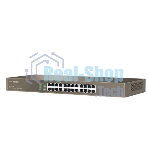 Коммутатор неуправляемый IP-COM F1024 24 порта, 24x100 Мбит/с, установка в стойку, металлический корпус