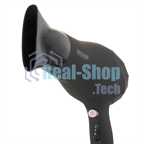 Фен DELTA LUX DL-0941 черный/розовый, 2200 Вт, ионизация