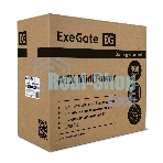 Компьютерный корпус Miditower ExeGate EVO-8225-EVO800 (ATX, БП EVO800RGb с вент. 12см, 2хUSB+1хUSB 3.0, черный, 2 вент. с RGb подсветкой и полоса на передней панели, боковая панель - закаленное стекло)