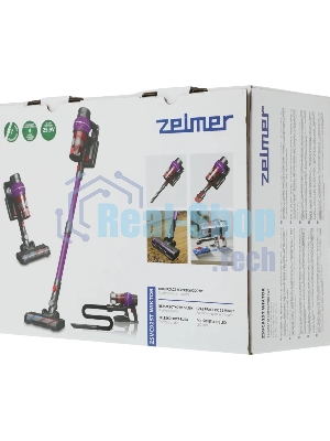 Пылесос вертикальный Zelmer STICK ZSVC925T Wiktor фиолетовый/черный, питание от аккумулятора, 380 Вт, уборка сухая, пылесборник 0.8 л