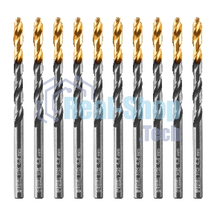 Сверло по металлу Denzel 4,8 мм, HSS-Tin, Golden Tip, 10 шт.