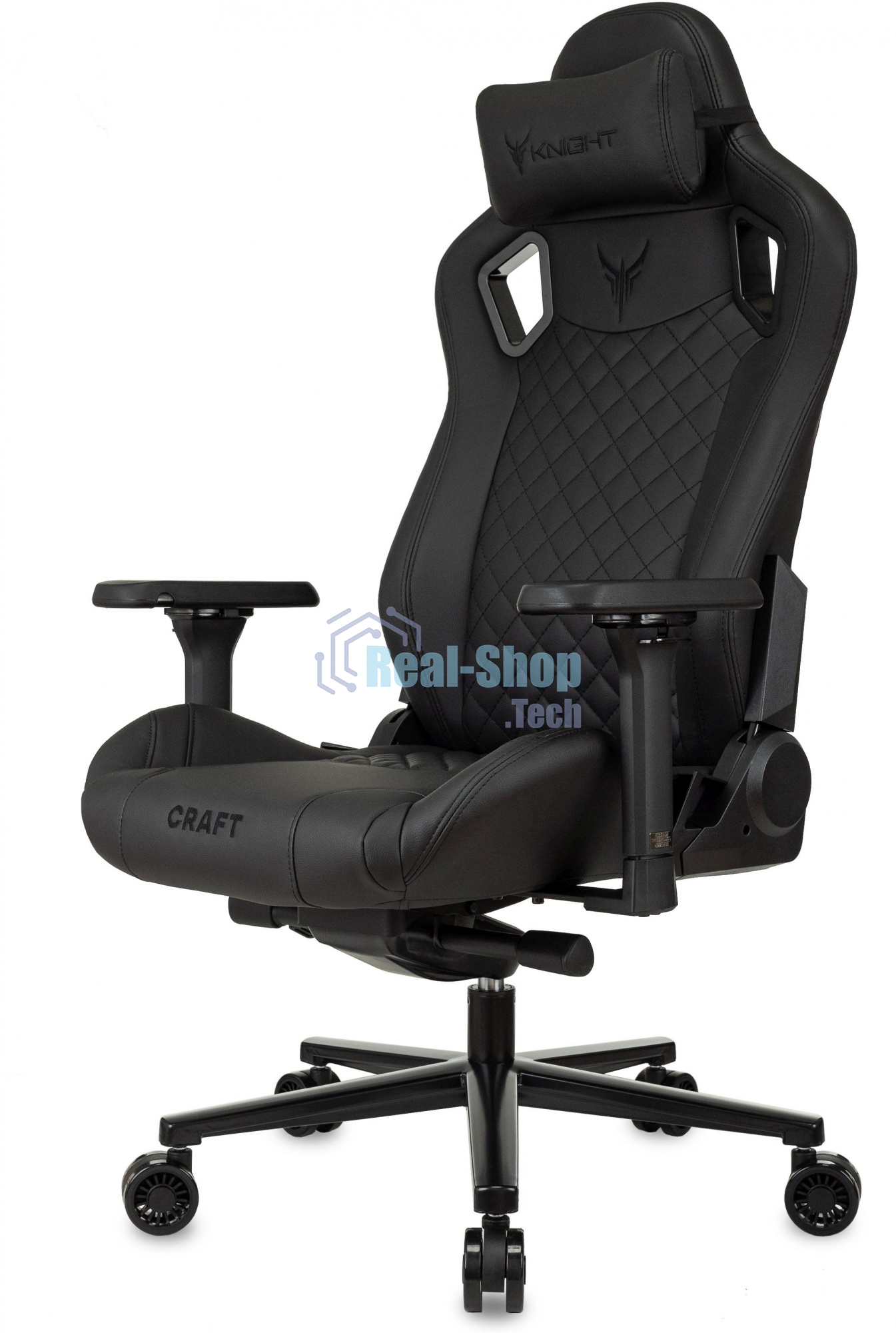 Кресло Knight Craft черный, экокожа, 120 кг, механизм качания