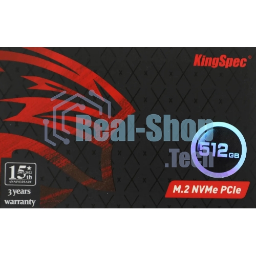 Накопитель SSD KingSpec NE-512, 512Gb, M.2 2280, PCIe 3.0 x4, NVMe, R/W 2400/1700