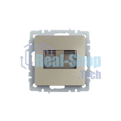 Розетка компьютерная двойная IEK BRITE РК10-2-БрШ (BR-K20-1-K37) СП RJ45 кат.5E шампань