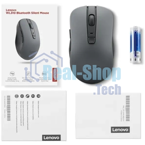 Мышь беспроводная Lenovo WL310 Bluetooth Silent черный оптическая 1600dpi беспров. (GY51Q65621)