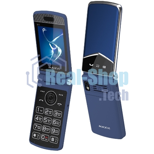 Мобильный телефон Maxvi E11 синий/серебристый