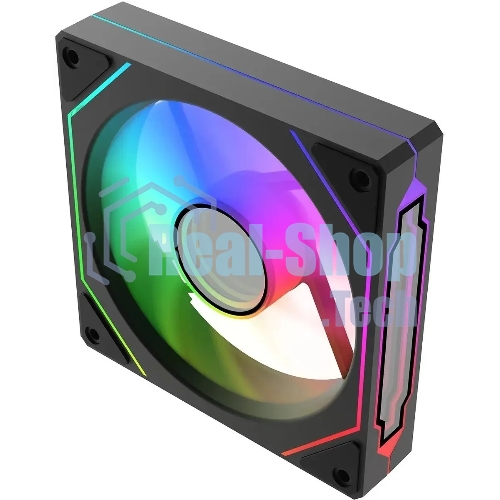 Вентилятор для корпуса Bloody CF-12 LCD ARGb 120х120x25 черный 4-pin 32дБ (упак.:1шт) (CF-12-ARGb120-BK) Ret