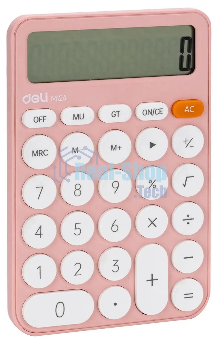 Калькулятор настольный Deli EM124PINK розовый 12-разр.