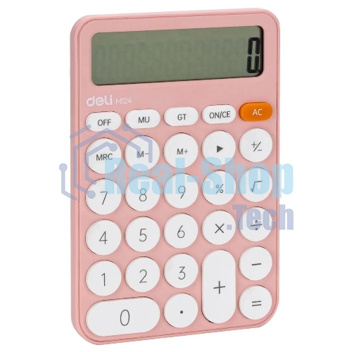 Калькулятор настольный Deli EM124PINK розовый 12-разр.
