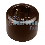 Розетка Bironi R1-101-02 с заземляющим контактом R, Ришелье керамика, коричневый