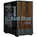 Компьютерный корпус Zalman P10 NAMU, MATX, черный, WINDOW, FRONT COVER WALNUT, 2x3.5