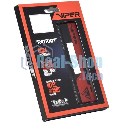 Оперативная память Patriot Viper Elite II, DDR4, 32GB (2x16 GB), 3200 MHz, CL18, DIMM, радиатор, красный, черный