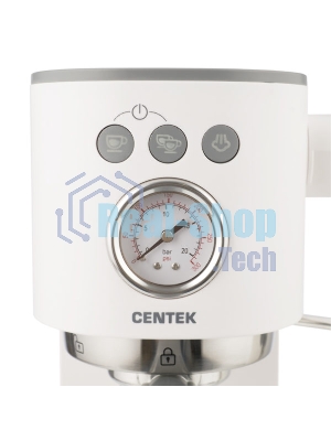 Кофеварка рожковая Centek CT-1168 белый, исп. кофе - молотый, 1.2 л, 1350 Вт, 20 бар