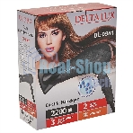 Фен DELTA LUX DL-0941 черный/розовый, 2200 Вт, ионизация