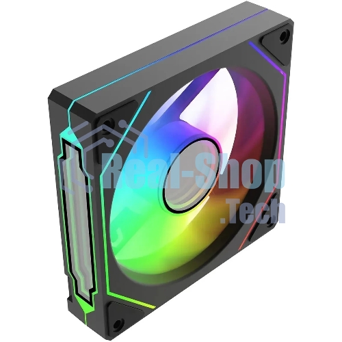 Вентилятор для корпуса Bloody CF-12 LCD ARGb 120х120x25 черный 4-pin 32дБ (упак.:1шт) (CF-12-ARGb120-BK) Ret