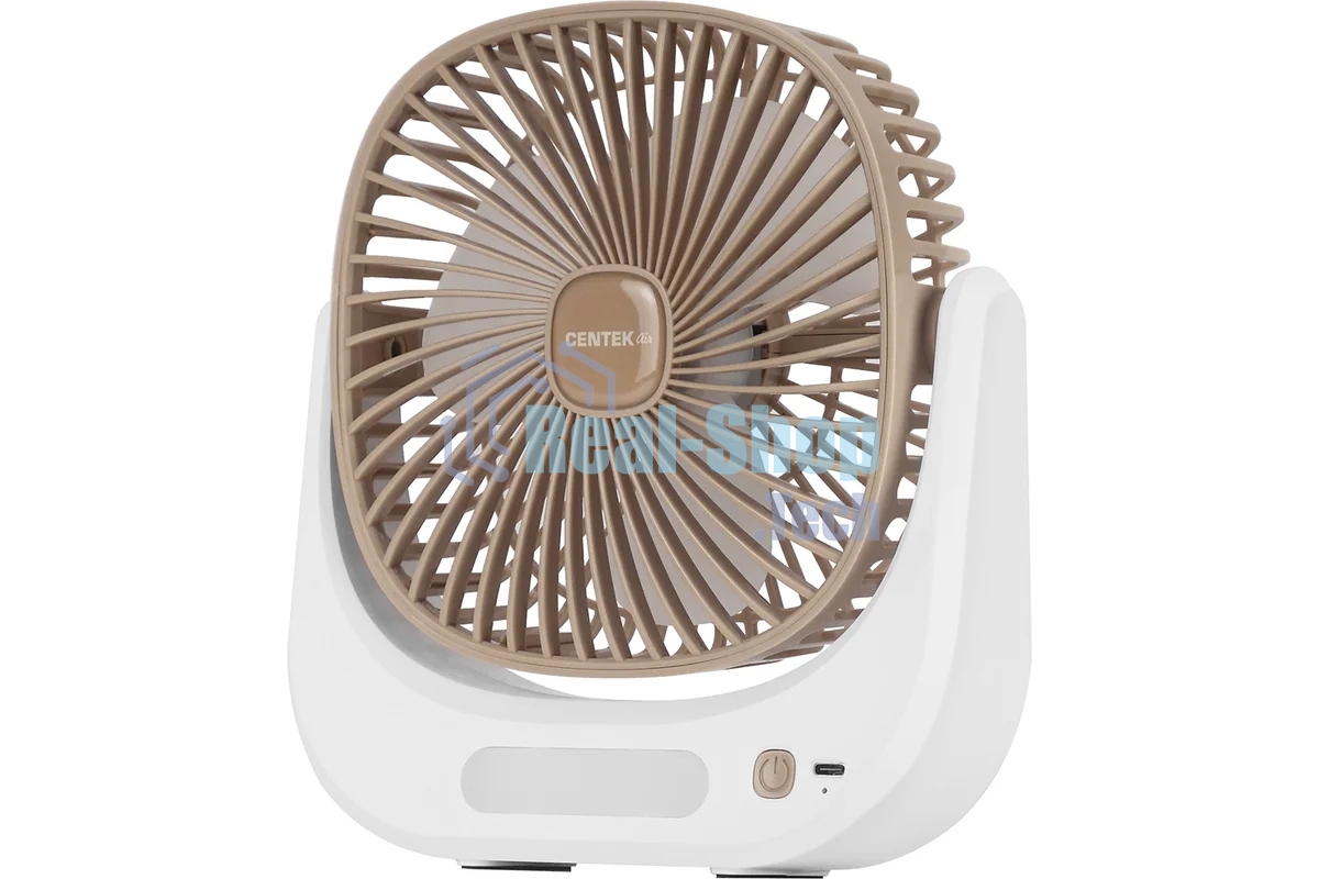 Вентилятор Centek CT-5041 бежевый, настольный, 5 Вт, 3 скорости, 10 см