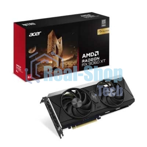 Видеокарта Acer DP.Z4UWW.P01, AMD Radeon RX 9060 XT, 8 ГБ GDDR6, 128 бит, PCI-e 5.0, 1xHDMI, 2xDP