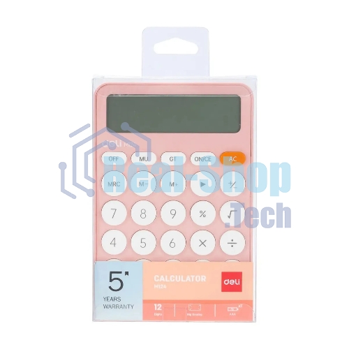 Калькулятор настольный Deli EM124PINK розовый 12-разр.