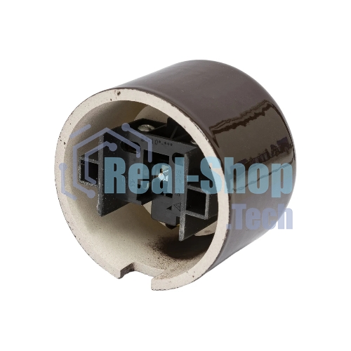Розетка Bironi R1-101-02 с заземляющим контактом R, Ришелье керамика, коричневый