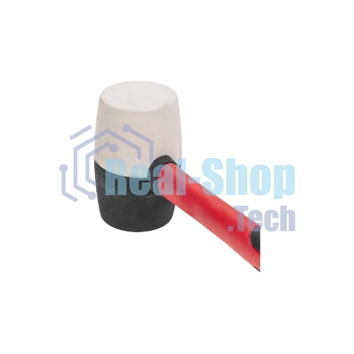 Киянка резиновая Kranz KR-12-8153 450 г, черно-белая резина, фибергласовая рукоятка