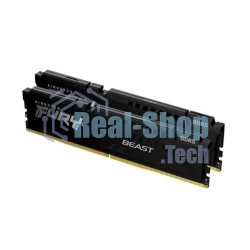Оперативная память Kingston Fury Beast, DDR5, 16GB (2x8GB), 6000MHz, CL36, DIMM, с радиаторами, RGB, черный