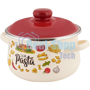 Кастрюля Appetite 1с47я Pasta ITALIAN с крышкой, эмалированная сталь, конич. 5,5 л