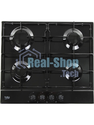 Газовая варочная поверхность Beko HIAG 64223 B, 4 конфорки, нержавеющая сталь, 7400 Вт