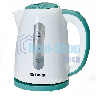 Чайник электрический DELTA DL-1106 белый с мятным 1.7 л, 2,2кВт