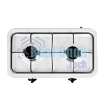 Плита настольная газовая Centek CT-1524 белый, 3.4 кВт, газ, конфорки - 2, эмаль, поворотные переключатели