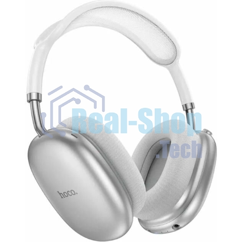 Беспроводные/проводные наушники Hoco W55 Plus серебристый, накладные, Bluetooth + проводной