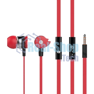 Проводные наушники Oklick HS-S-210 красный, внутриканальные, Jack 3.5 мм
