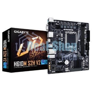 Материнская плата Gigabyte H610M S2H V2, LGA 1700, Intel H610, 2xDDR5, 4xSATA, 1xM.2, 1xPCIe 4.0 x16, 1xPCIe x1, 1xHDMI, 2xDP, 1xD-Sub, 1x 1Gb LAN, 2xUSB-A 3.2 Gen 1, 4xUSB-A 2.0, 3x 3.5 мм, 7.1, mATX