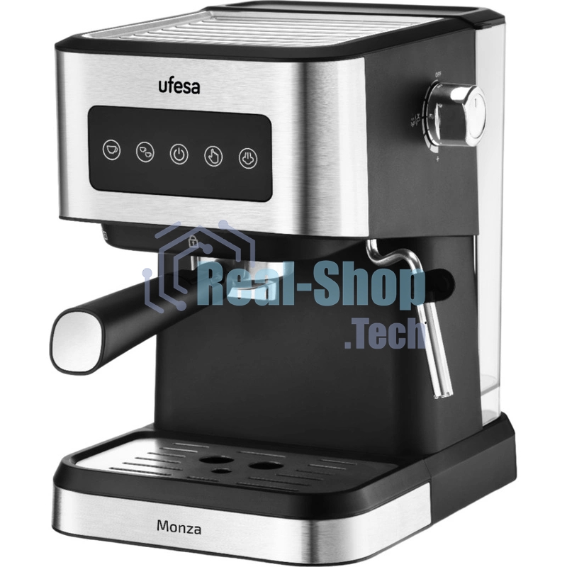 Кофеварка рожковая Ufesa MONZA черный/серебристый, исп. кофе - молотый, 1.5 л, 1050 Вт, 20 бар