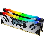 Оперативная память Kingston Fury Renegade, DDR5, 32Gb (2x16GB), 7600MHz, CL38, DIMM, с радиатором, RGB, серебристый/черный