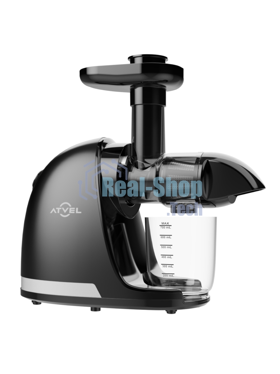 Соковыжималка Atvel PowerTwist J3 чёрный, шнековая горизонтальная, 150 Вт, 700 мл, электронное, реверс