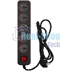 Сетевой фильтр Buro 500UNH-3-BG 3м (5 розеток) черный/серый (коробка)