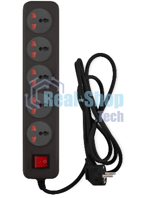 Сетевой фильтр Buro 500UNH-3-BG 3м (5 розеток) черный/серый (коробка)