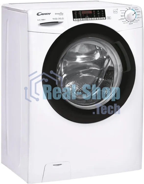 Стиральная машина Candy Smart Pro Inverter CSOW43 646TWMB-07 белый, загрузка фронтальная 6 кг, 1300 об/мин, класс B