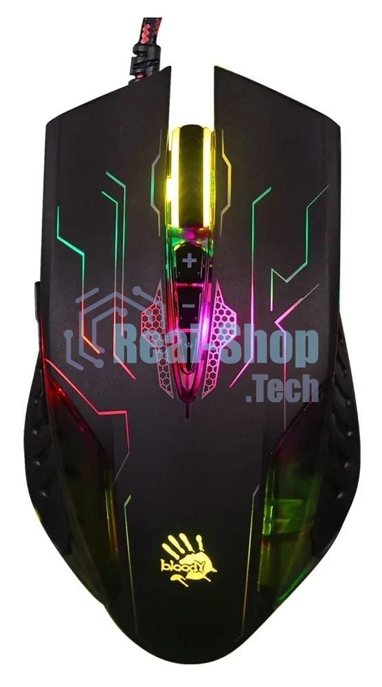 Мышь проводная A4Tech Bloody Q51 черный, 3200 dpi, USB, кнопки - 8
