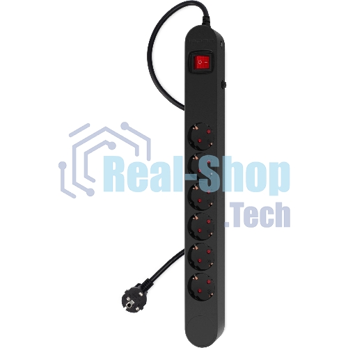 Сетевой фильтр Ippon NF-EU-3-16 3 м, 6 розеток, черный, коробка