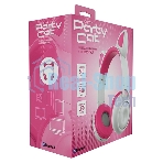 Беспроводные/проводные наушники Qumo Party Cat BT 0025 бело-розовый, накладные, Bluetooth + проводной, кошачьи ушки, до 7 ч