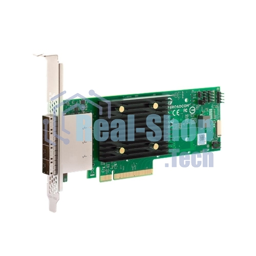 Адаптер HBA Broadcom 9500-16e SGL (03-50075-00003) PCIe Gen4 x8 LP, Tri-Mode SAS/SATA/NVMe 12G HBA, 16port(4*ext SFF8644), 3816 IOC 5